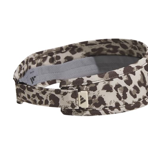 adidas Women's Superlite Visor – Lightweight Moisture-Wicking Running Tennis Hat - color: Leopard Crystal Linen-dark Brown/Dark Brown/3
