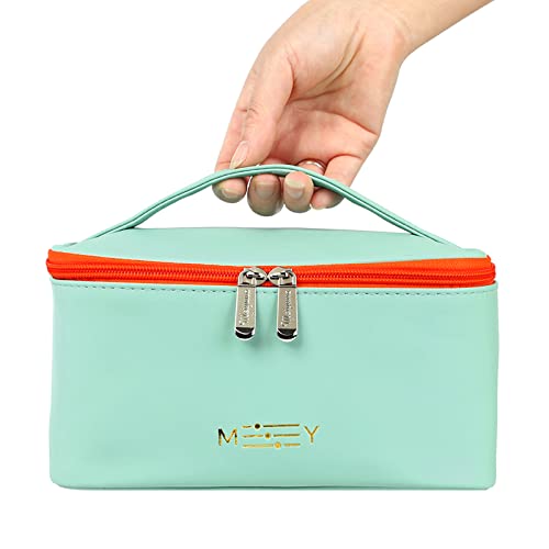 Meiyuuo Makeup Bag Large Cosmetic Bags for Women Girls Cute Travel Zipper Pouch Toiletry Organizer for Beauty Essentials Waterproof (Light Green) - color: Light Green