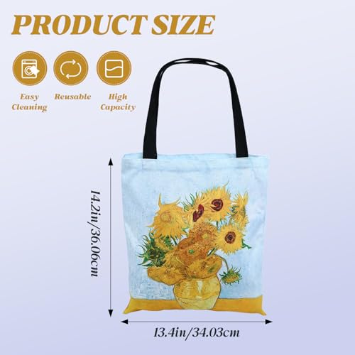 Canvas Tote Bag for Commuting, Foldable Travel Tote Bag Beach Bag Reusable Grocery Bags for Men Women, 13.4 x 14.2 Inch - color: C-sunflower