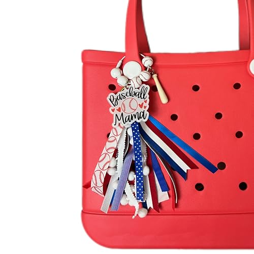 Baseball Softball Soccer Football Volleyball Sports Mom Charms for Bogg Bag Accessories Tassel Backpack Gifts - style: Baseball Mom