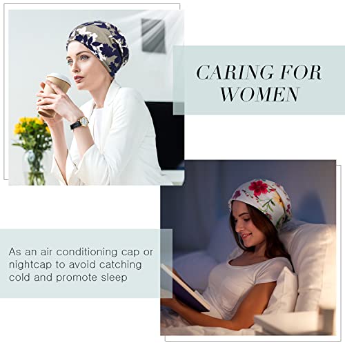 SATINIOR 5 Pieces Women's Slouchy Beanie Chemo Hat Stretch Cancer Head Wraps Sleep Head Scarf for Cancer Patient - color: Multicolor, style: Elegant Style