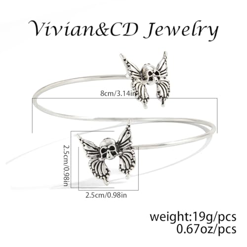 Vivian&CD 14K Gold Plated Starfish Arm Cuff for Women, Adjustable Upper Arm Bracelet Boho Beachy Statement Jewelry Summer Ocean-Themed Armband for Parties & Vacations - style: Hallowmas2
