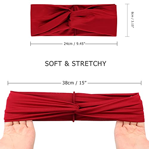 DRESHOW 8 Pack Headbands for Women Yoga Knotted Headbands Elastic Criss Cross Hair Accessories Sports Head Wrap Non Slip - color: 8 Pack B Cross a
