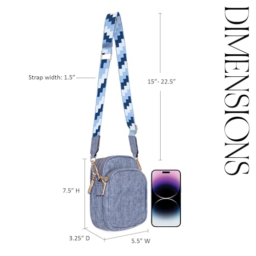 Mali+Lili, Josie Triple Zip Crossbody Bag - color: Denim Blue