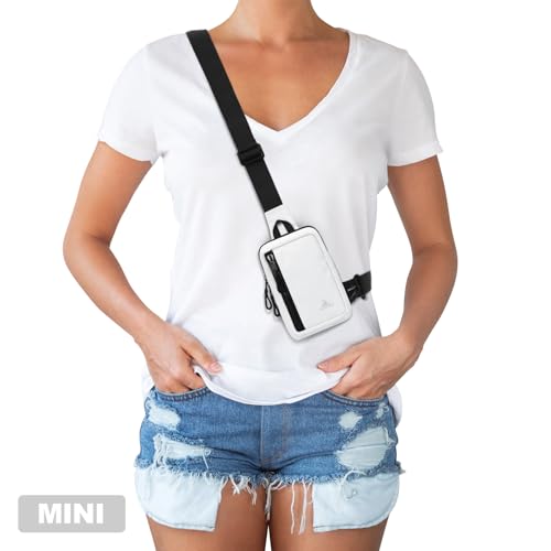 Peicees Small Crossbody Bag for Men Women Mini Sling Bag Travel Running Phone Daypack Cross Body Shoulder Bags, 2 Sizes, Small White - color: White, size: Small