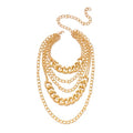 Layered Necklaces for Women Punk Chunky Gold Statement Necklaces Dainty Multi Layer Necklace Jewelry Accessories for Women - color: Gold