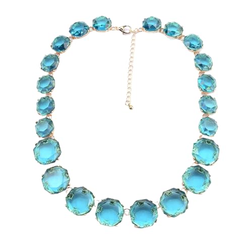 925 Sterling Silver Bib Necklace Transparent Polygon Resin Choker, Indian Ethnic Large Collar Big Bib Necklace, Black Chunky Rhinestone For Women Mrs Jewelry, Emerald Statement Colorful Beaded - color: bib necklace white