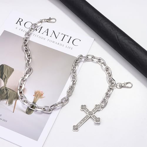 Layered Pants Chain for Men Women Punk Chain Hip Hop Jewelry Clothing Accessories Vintage Jeans Chains - style: Silver one layered