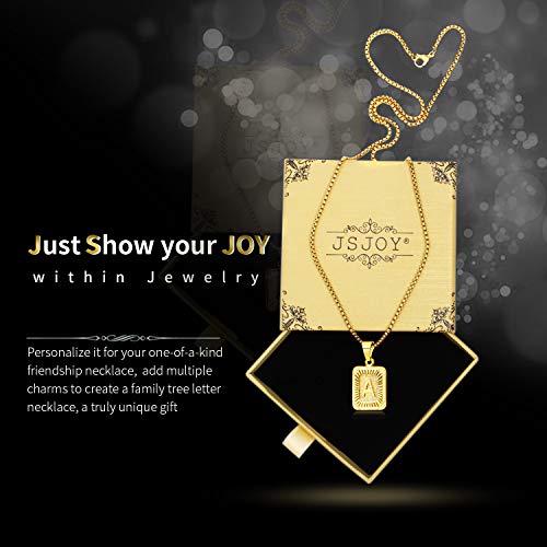 JSJOY Graduation Gifts 2026 Gold Initial Necklaces for Women Men Gold Letter Necklaces 26 Capital A-Z Letter Pendant Necklaces for Women Square Monogram Necklace for Her Initial Necklaces - color: Gold Letter D