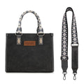 Montana West Wrangler Tote Bag for Women Aztec Western Retro Purse Top Handle Handbags - color: A-aztec-dark Black