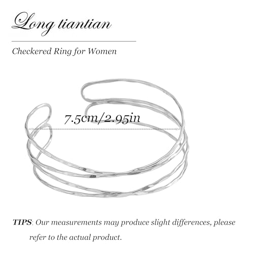 Long tiantian Gold Arm Cuff Upper for Women Bangle Bracelets Upper Arm Cuff Bracelet Trendy Armband Beach Jewelry Trendy Stuff Gifts - color: A2:silver Arm Cuff