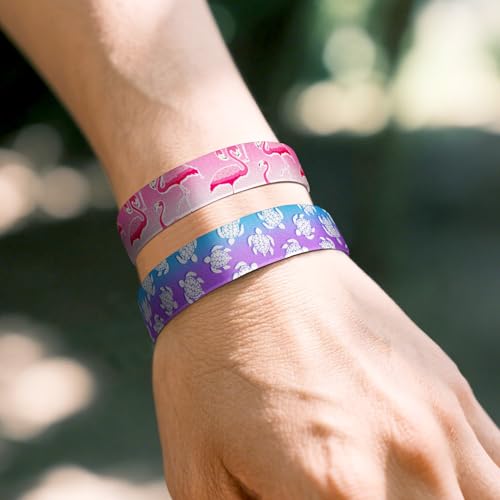 4 Pcs Surfer Beach Bracelets for Men Women Inspirational Elastic Comfy Summer Reversible Wristband Gifts Friendship Bracelets - color: Animal-Bracelets, size: (7.5") Large