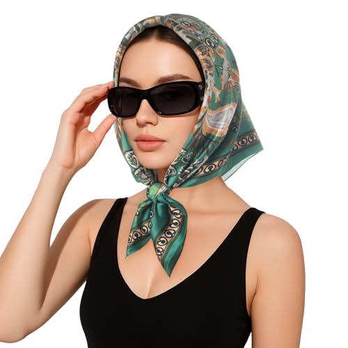 RIIQIICHY Women Head Hair Scarf Like Satin Silk Scarf Sleeping Hair Wrapping Night 27.5" - color: C001