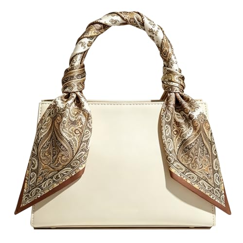 Sumolux Head Hair Scarf for Women Neck Purse Bag Handbags Scarf Like Silk - color: Khaki Cashew