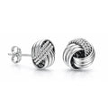 LeCalla 925 Sterling Silver Knot Stud Earrings Jewelry | Italian Design Love Knot Stud Earring | Celtic Knot Stud Earrings for Women - color: Rhodium Love_Knot