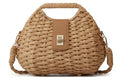 Handmade Straw Woven Bag Beach Clutch Purses Women Vacation Shell Shoulder Crossbody Summer Dumpling Handbag Basket Tote - color: A-khaki