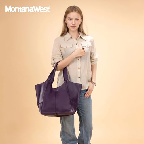 Montana West Tote Bag for Women Large Hobo Purses and Handbags - color: Purple