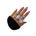 Gold Silver Chunky Ring Set for Women,Open Stacking Knuckle Statement Ring,Boho Flower Baroque Pearl Rings Set,Minimalist Aesthetic Rings Jewelry Gifts - color: Silver
