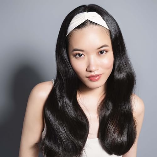 The Hair Edit Lotus Band Soft Pleated Headband, Headbands for Women, Hair Accessories, Non Slip Head Bands for Yoga & Working Out, Everyday Hair Accessory, Fashion Accessories for Women & Girls-Cream - color: Cream