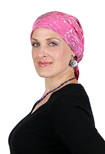 Hats Scarves & More Chemo Scarf Head Scarves for Women Cancer Headwear Headscarf Head Coverings 28 Inch Square Batik - color: Paradise Pink