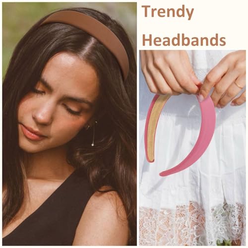 TERSE Headbands for Women Girls Trendy Non Slip Headband for Long Short Hair, Cute Ribbed Women Headbands Elastic Hair Bands Fashion Hard Head Band Accessories 1 Inch - color: Headbands Color-C
