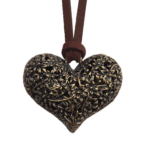 Bohemian Women's Leather Long Pendant Necklace Sweater necklace Adjustable Retro Woven Handmade Jewelry - color: Leather heart-shaped necklace