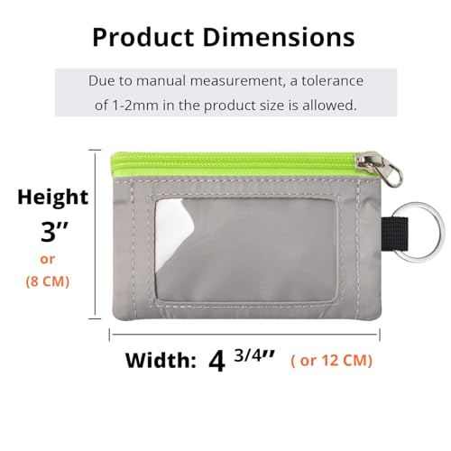 RFID Blocking Travel Wallet with Adjustable Lanyard, Small Nylon Zipper Pouch and Badge Holder for ID, Credit Cards, Cash, Keys, Commuters (Grey) - color: Grey