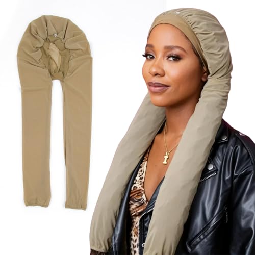 Bonnet for Braids, Braid Bonnets for Sleeping Women, Long Hair for Women, 2 in 1 Hair & Braids Protection - color: Skin