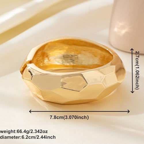 YMBYCM Gold Chunky Bangle Bracelets for Women Trendy Wide Chunky Cuff Bracelets Wrap Bracelet - style: Gold-2
