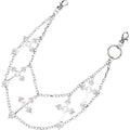 Layered Pants Chain for Men Women Punk Chain Hip Hop Jewelry Clothing Accessories Vintage Jeans Chains - style: Silver two layered five crosses