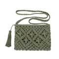 Eiyye Handmade Crochet Purse Boho Cotton Rope Crossbody Shoulder Bag with Tassel Casual Bag for Women - color: Green