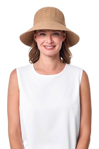Women's Cloche Hat - UPF 50+ Sun Protection - Marina - color: Tan