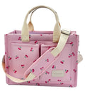 Large Canvas Tote Bag for Women Work Tote Bags with Pockets Laptop Crossbody Purses Everyday Bag Handbags for Travel - color: New Upgrade Plus Cherry Pink
