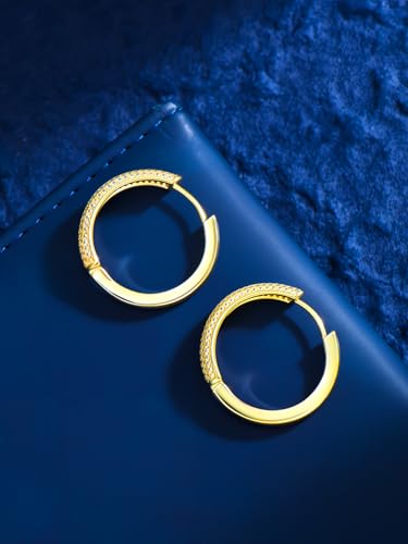 14K Gold Hoop Earrings for Women Hypoallergenic Lightweight Gold Huggie Hoop Earring Jewelry Gift - style: D-25mm