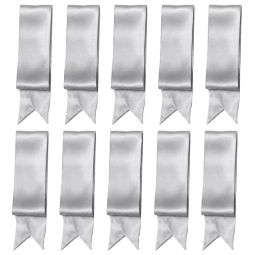 10 Pcs Long Thin Small Skinny Scarf Satin Neck Tie Ribbon Choker for Women Girls - color: Grey