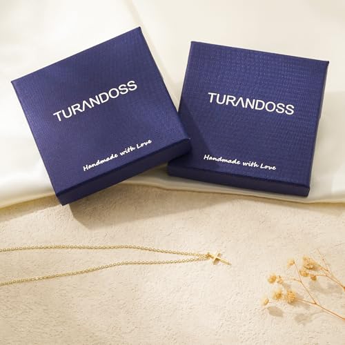 Turandoss Gold Cross Necklace for Women Girls Jewelry Gifts, Dainty 14K Gold Plated Cross Necklace Infinity CZ Holy Mary Medal Necklaces for Women Baptism Religious Faith Jewelry First Communion Gifts - color: 14k gold cross necklace