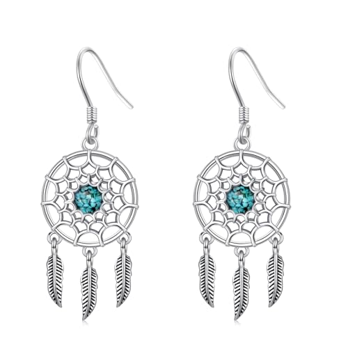 Western Earrings for Women 925 Sterling Silver Turquoise Western Country Dangle Drop Earrings Country Jewelry Gifts for Cowgirl Cowboy - style: Dream Catcher