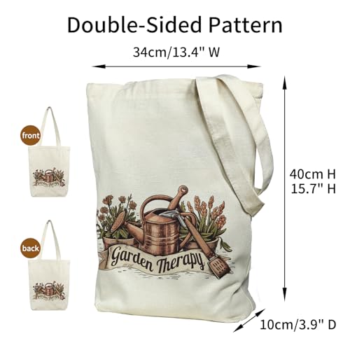 itgowisa Canvas Tote Bag for Women, Tote Bag with Zipper Inner Pocket, Zippered Canvas Bag for Shopping Work Grocery Everyday - style: Plant Lover