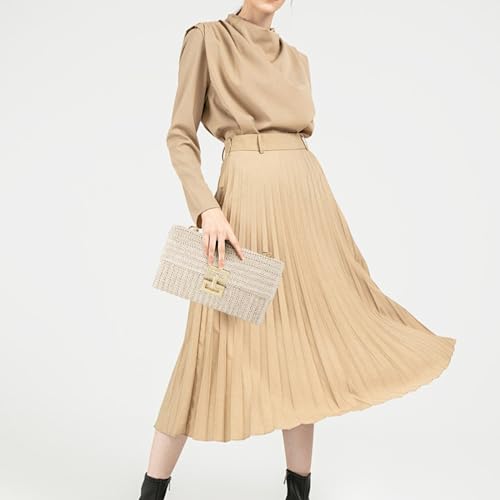 Gets Straw Clutch Purse for Women, Woven Beach Bag Summer Corssbody Purse Small Rattan Shoulder Bag for Travel | Hand-woven - color: Beige2