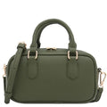 FashionPuzzle Mini PU Leather Satchel Purse Top Handle Crossbody Bag - color: Olive