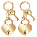 Gold Heart-Shaped Chain Pendant, Bag Charms for Handbags Fashion Accessories for Women - color: Gold