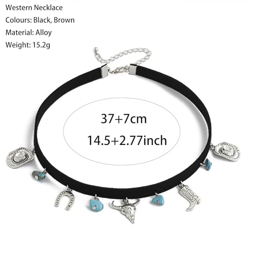 Layered Boho Necklaces for Women Gold Coin Pendant Necklaces Stackable Turquoise Choker Necklace for Women Western Jewelry - style: Style 13