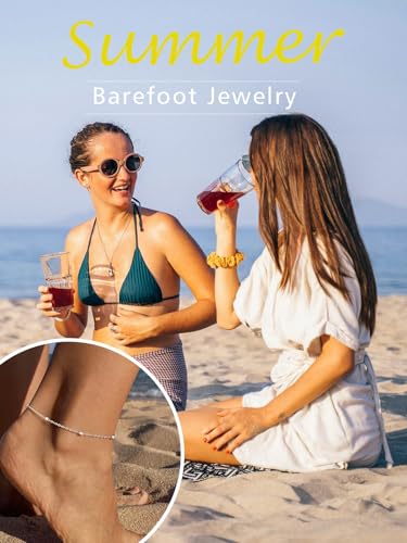 FindChic Stainless Steel Ankle Bracelets for Women, Waterproof Figaro/Cuban/Box/Beaded Chain Anklets, Summer Beach Foot Jewelry, 8.5''-10.5'' Adjustable Length, with Gift Box - style: Modern