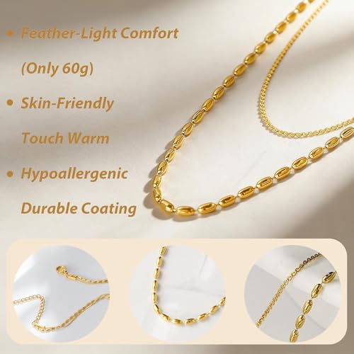 Long tiantian Chunky Gold Necklace Stack Chain Necklaces for Women Statement Layered Paperclip Choker Necklaces Statement Necklace for 80s 90s & Night Out Outfits Paperclip Style Fashion Jewelry - color: A6:L