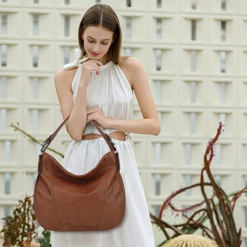 TANTOMI Hobo Bags Purses for Women, Women's Crossbody Handbags and Shoulder Bag, Multi-Pocket Large Hobo Purse - color: Brown
