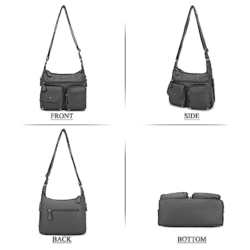 Angel Kiss Crossbody Bags for Women, Ladies Shoulder Handbags and Purses Medium Faux Leather Pocketbooks | Ladies - color: 24-grey