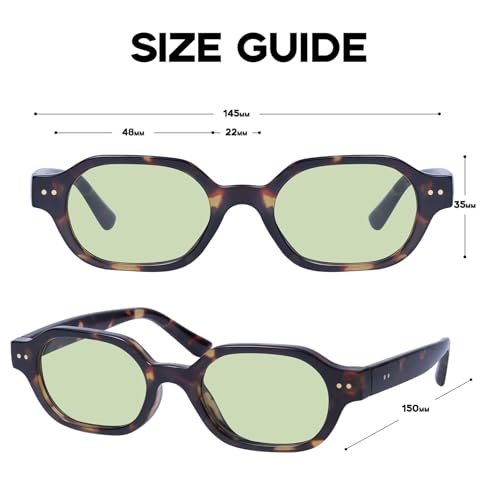 mosanana Retro Hexagon Sunglasses for Women Trendy Small 2026 MS52595 - color: C7 Tortoise/Green