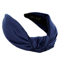 Navy Blue Velvet Headbands Women Girls Trendy, Womens Headbands are Knotted Headband for Women's Hair, Cute Headband Top Knot Fashion Designer - color: Navy Blue