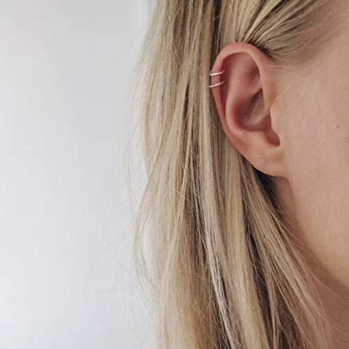 Hoop Cartilage Earring Fake Earrings Nose Rings Septum Nose Ring Stainless Steel for Women Men Girls - color: C-Mix Color