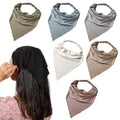 Vercret 6 Pack Hair Scarf Headband for Women Elastic Bandana Head Scarf Large Boho Triangle Kerchief with Clips Non Slip Scarves - color: S Light Colors